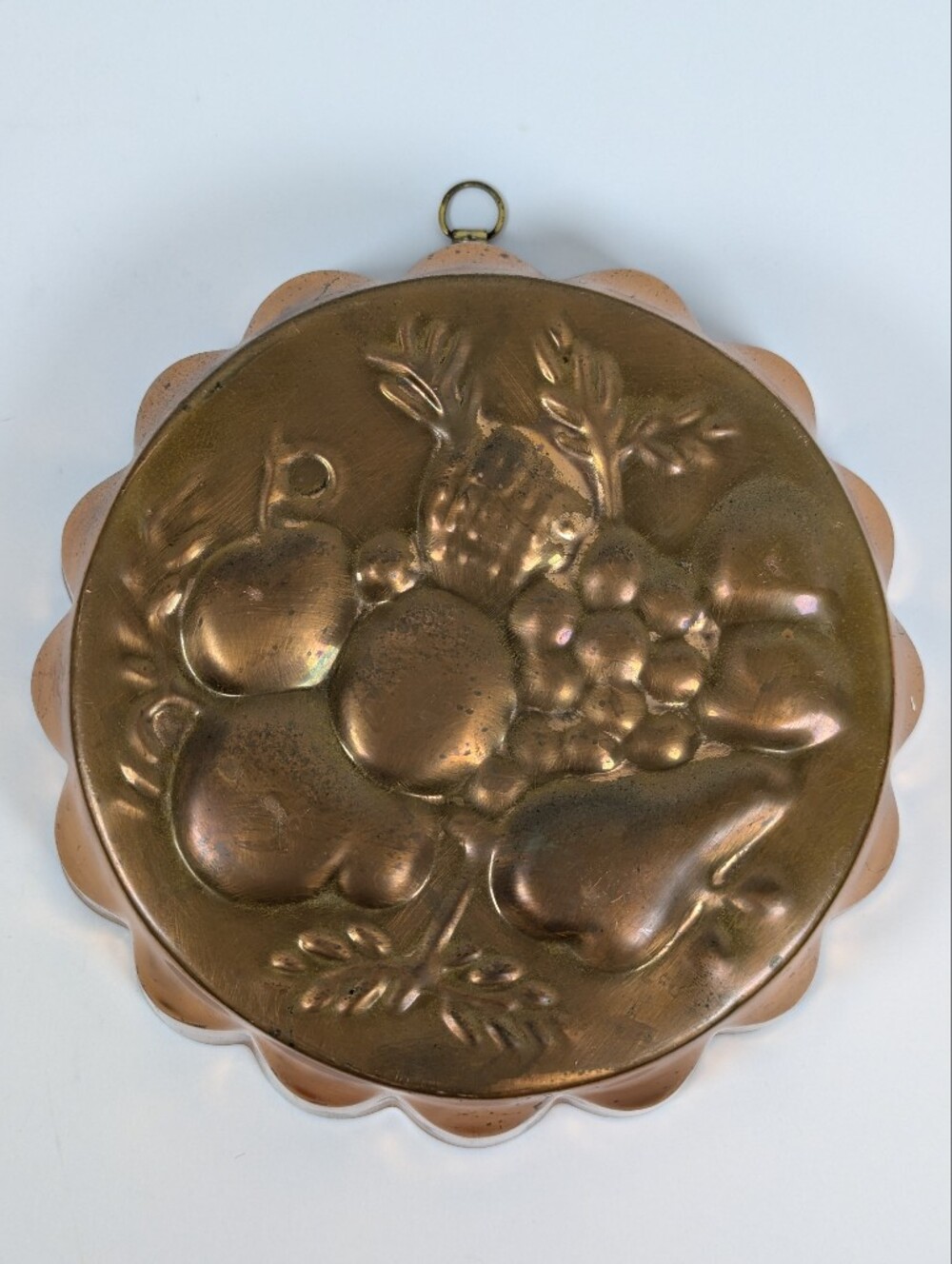 Vintage TAGUS Portugal Copper Fruit Mold Wall Hanging Decorative 7.5"